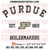 NCAA Purdue Boilermakers Logo Embroidery Design, NCAA Basketball Embroidery Digitizing Pes File