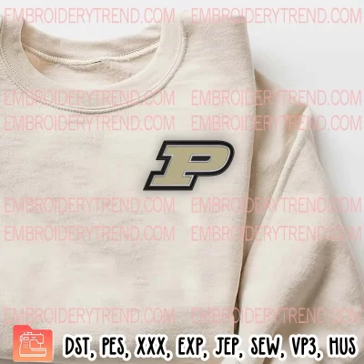 Purdue Boilermakers Logo Embroidery Design, NCAA Purdue Boilermakers Embroidery Digitizing Pes File