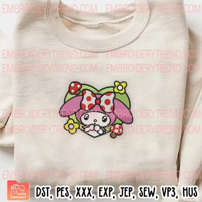 Sanrio My Melody Heart Embroidery Design, My Melody Farm Embroidery Digitizing Pes File