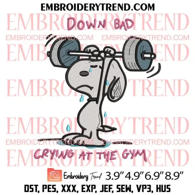 Down Bad Crying At The Gym Since 1989 Embroidery Design, TTPD Album Machine Embroidery Digitized Pes Files