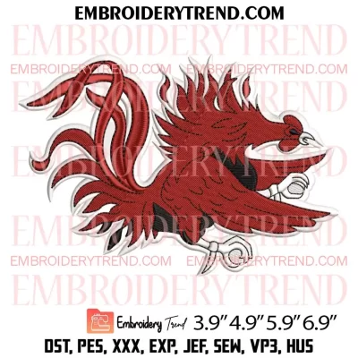 South Carolina Gamecocks Embroidery Design, Basketball Logo Embroidery Digitizing Pes File