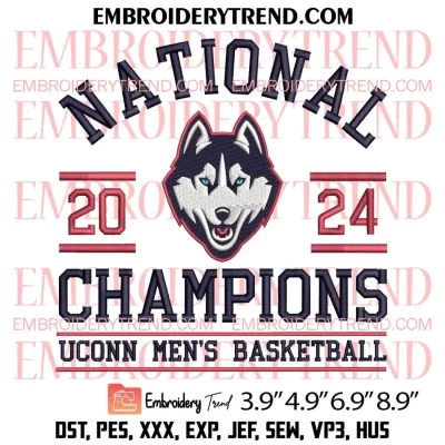 UConn Huskies Basketball Embroidery, Huskies Team Embroidery, UConn Basketball Embroidery, Embroidery Design File
