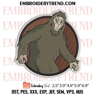 Ape Embroidery Design, Monkey Machine Embroidery Digitized Pes Files
