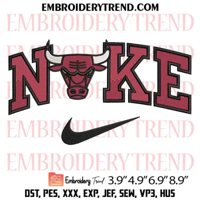 Chicago Bulls x Nike Embroidery Design, NBA Chicago Bulls Machine Embroidery Digitized Pes Files