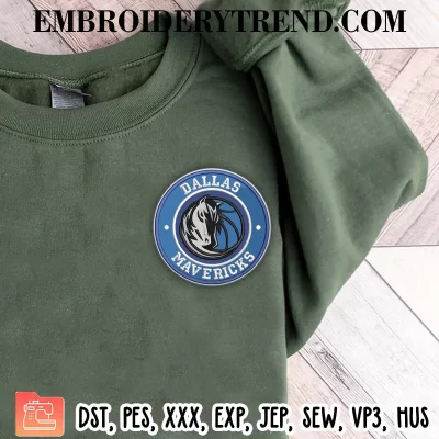 Dallas Mavericks Circle Logo Embroidery Design, Basketball Machine Embroidery Digitized Pes Files