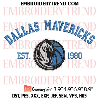Mavericks Basketball Embroidery Design, NBA Dallas Mavericks Machine Embroidery Digitized Pes Files