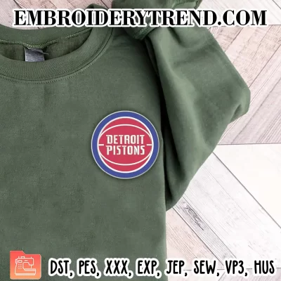 Detroit Pistons Logo Embroidery Design, Basketball Machine Embroidery Digitized Pes Files