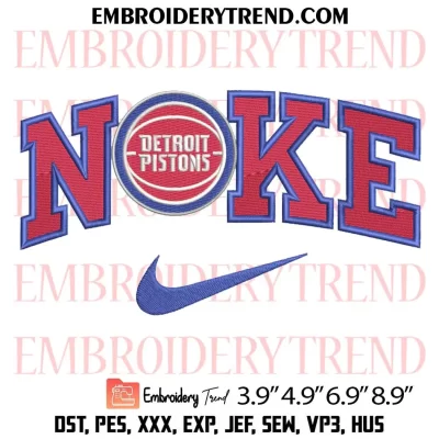 Detroit Pistons Logo Embroidery Design, Basketball Machine Embroidery Digitized Pes Files