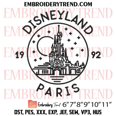 Disneyland Paris 1922 Embroidery Design, Paris Castle Machine Embroidery Digitized Pes Files