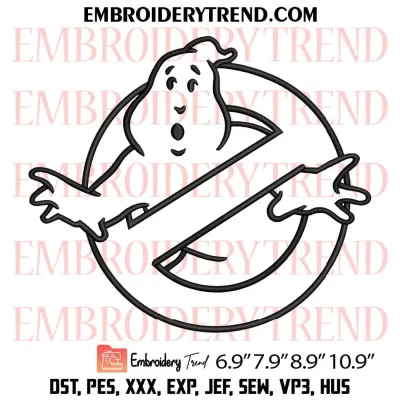 Ghostbusters Logo Embroidery Design, Movie Machine Embroidery Digitized Pes Files
