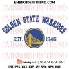 Golden State Warriors Circle Logo Embroidery Design, NBA Team Machine Embroidery Digitized Pes Files
