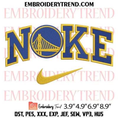Golden State Warriors Logo Embroidery Design, NBA Basketball Machine Embroidery Digitized Pes Files