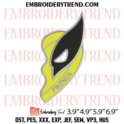 Half Heart Deadpool Embroidery Design, Marvel Movie Machine Embroidery Digitized Pes Files