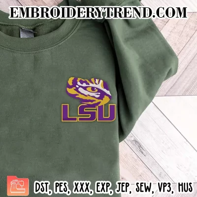 LSU Tiger Eye Embroidery Design, Louisiana State University Machine Embroidery Digitized Pes Files