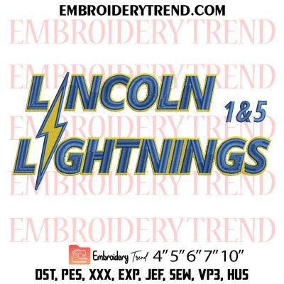 Lincoln Lightnings Embroidery Design, Sport Machine Embroidery Digitized Pes Files