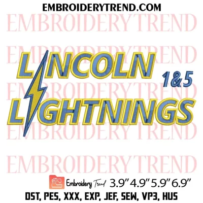Lincoln Lightnings Embroidery Design, Sport Machine Embroidery Digitized Pes Files