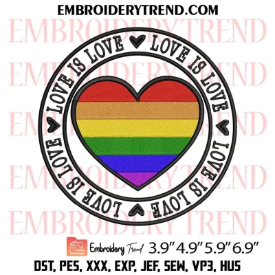 Marijuana Pride Embroidery Design, LGBT Pride Weed Leaf Machine Embroidery Digitized Pes Files