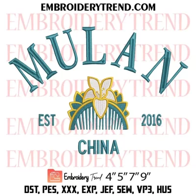 Mulan Est 2016 China Embroidery Design, Disney Mulan Machine Embroidery Digitized Pes Files