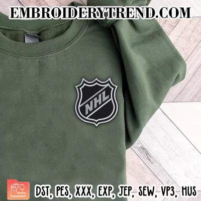 National Hockey League Logo Embroidery Design, NHL Sport Machine Embroidery Digitized Pes Files