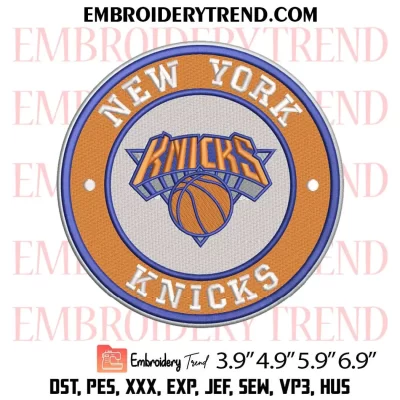 New York Knicks Est 1946 Embroidery Design, NBA Logo Machine Embroidery Digitized Pes Files