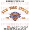 New York Knicks x Nike Embroidery Design, Basketball Team Machine Embroidery Digitized Pes Files