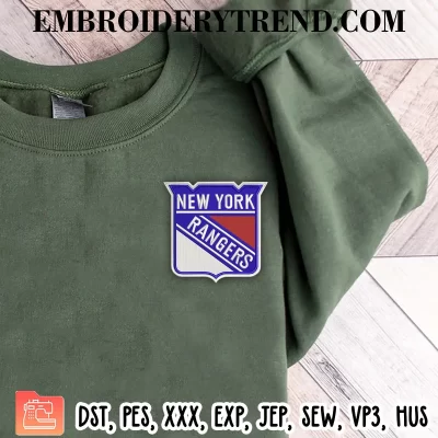 New York Rangers Logo Embroidery Design, NHL Sport Machine Embroidery Digitized Pes Files
