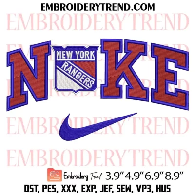 New York Rangers x Nike Embroidery Design, Hockey Machine Embroidery Digitized Pes Files