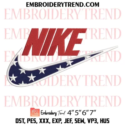 Nike USA Embroidery Design, Independence Machine Embroidery Digitized Pes Files