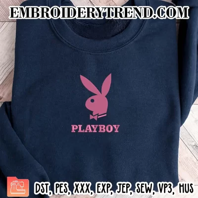 Playboy Bunny Embroidery Design, Playboy logo Machine Embroidery Digitized Pes Files
