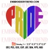 LGBT Rainbow Heartbeat Embroidery Design, Gay Pride Machine Embroidery Digitized Pes Files