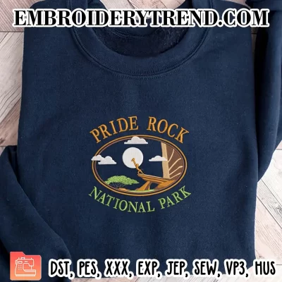 Pride Rock National Park Embroidery Design, Lion King Disney Machine Embroidery Digitized Pes Files