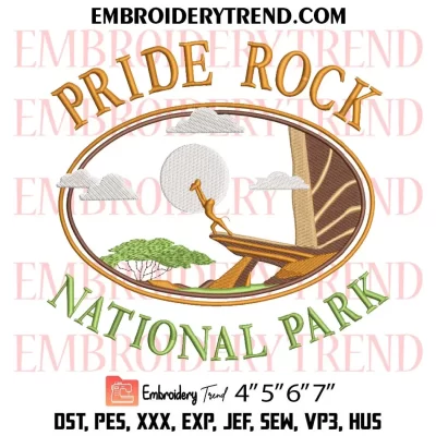 Pride Rock National Park Embroidery Design, Lion King Disney Machine Embroidery Digitized Pes Files