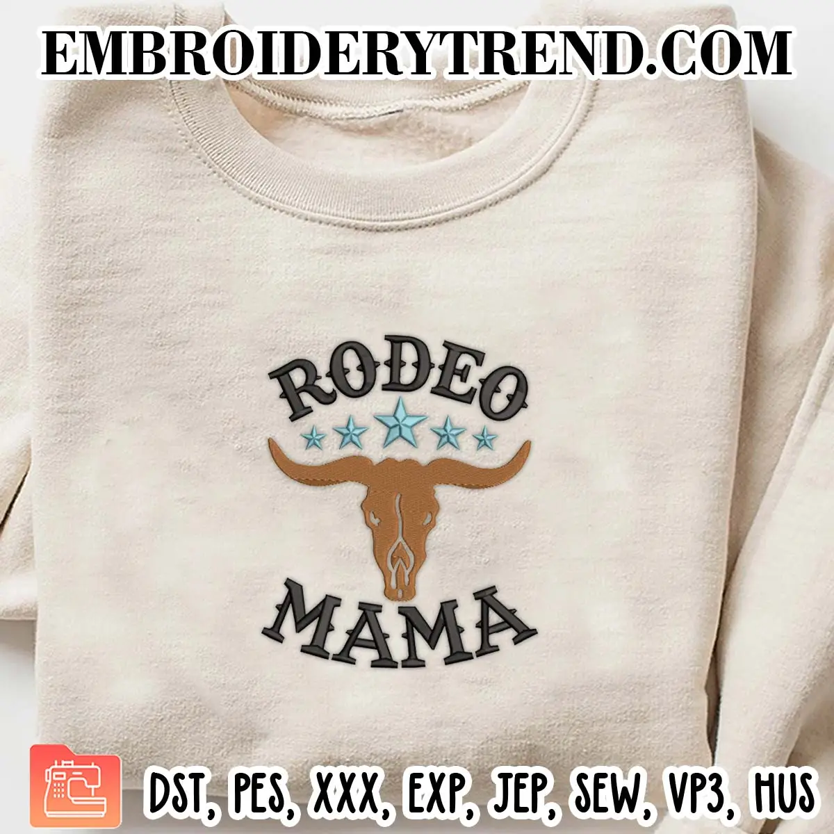 Rodeo Mama Embroidery Design, Western Machine Embroidery Digitized Pes Files