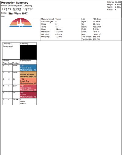 Star Wars 1977 Embroidery Design, Star Wars Machine Embroidery Digitized Pes Files