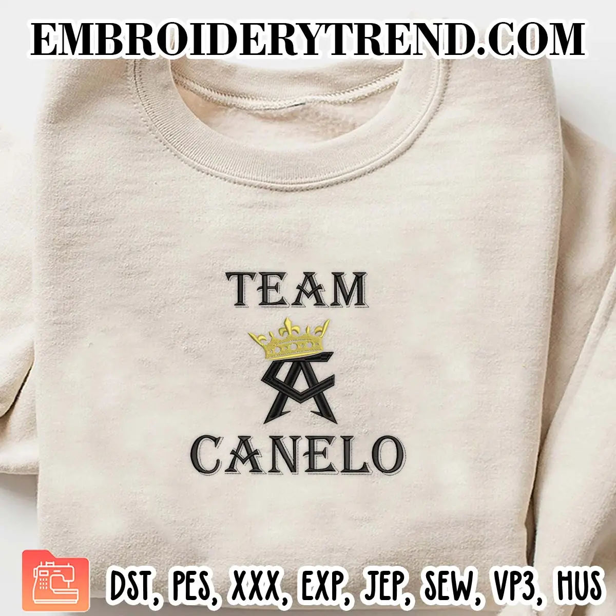Team Canelo Crown Embroidery Design, Canelo Alvarez Mexico Machine Embroidery Digitized Pes Files
