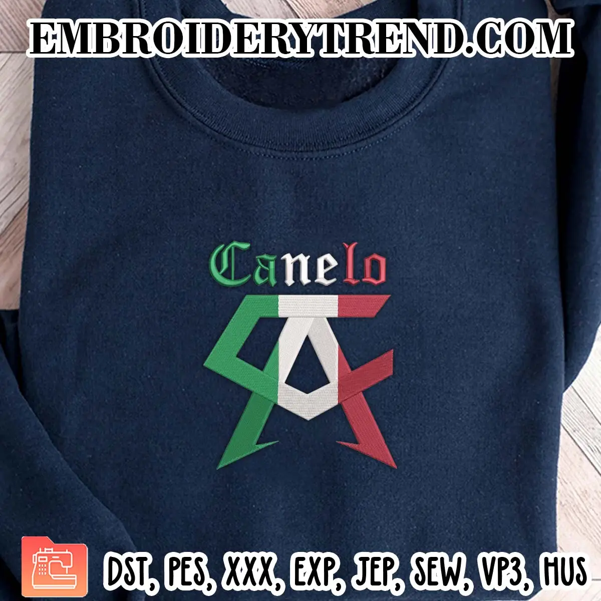 Team Canelo Mexican Embroidery Design, Canelo Alvarez Machine Embroidery Digitized Pes Files
