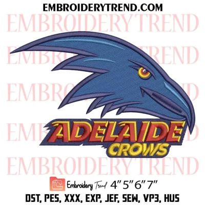 AFL Adelaide Crows Logo Embroidery Design, Adelaide Football Club Machine Embroidery Digitized Pes Files