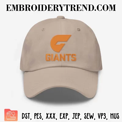 AFL GWS Giants Logo Embroidery Design, GWS Giants Football Club Machine Embroidery Digitized Pes Files