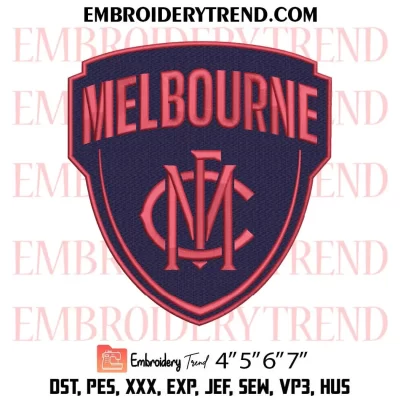 AFL Melbourne Demons Logo Embroidery Design, Melbourne Demons Football Club Machine Embroidery Digitized Pes Files