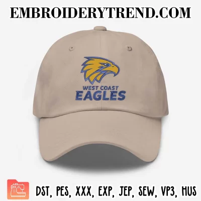 AFL West Coast Eagles Logo Embroidery Design, The West Coast Eagles Football Club Machine Embroidery Digitized Pes Files