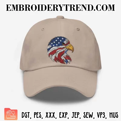 American Eagle Embroidery Design, American Flag Eagle Machine Embroidery Digitized Pes Files