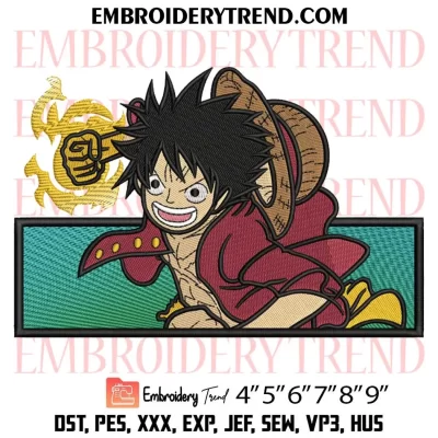 Anime Monkey D. Luffy Embroidery Design, One Piece Machine Embroidery Digitized Pes Files