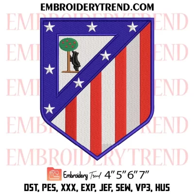 Atletico Madrid Football Club Embroidery Design, Atletico Madrid FC Machine Embroidery Digitized Pes Files
