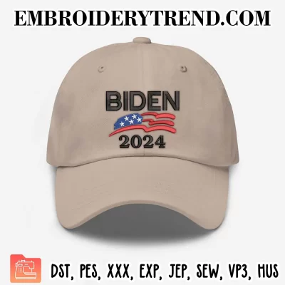 Biden 2024 Embroidery Design, Biden Again America Machine Embroidery Digitized Pes Files