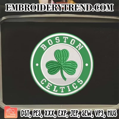 Boston Celtics Circle Logo Embroidery Design, Basketball Boston Celtics Machine Embroidery Digitized Pes Files