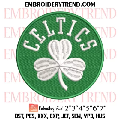 Boston Celtics NBA Team Embroidery Design, Basketball Logo Machine Embroidery Digitized Pes Files