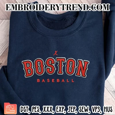 Boston City Baseball Embroidery Design, MLB Boston Red Sox Machine Embroidery Digitized Pes Files