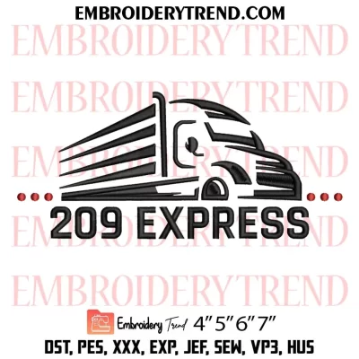Box Truck 209 EXPRESS Embroidery Design, Custom Machine Embroidery Digitized Pes Files