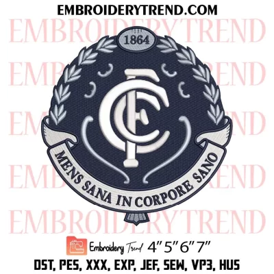 AFL Carlton Blues Logo Embroidery Design, Carlton Football Club Machine Embroidery Digitized Pes Files