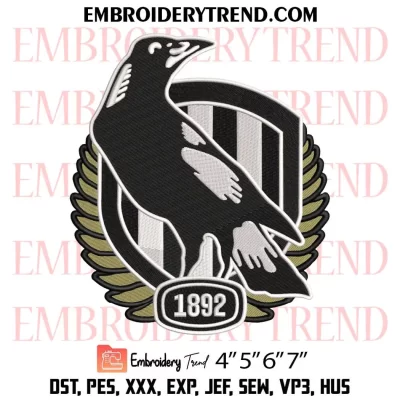 AFL Collingwood Logo Embroidery Design, Collingwood Football Club Machine Embroidery Digitized Pes Files